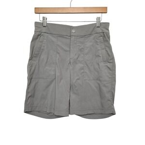 Athleta Gray Textured Nylon Blend Utility Shorts Women's Size 4 Cargo Pockets